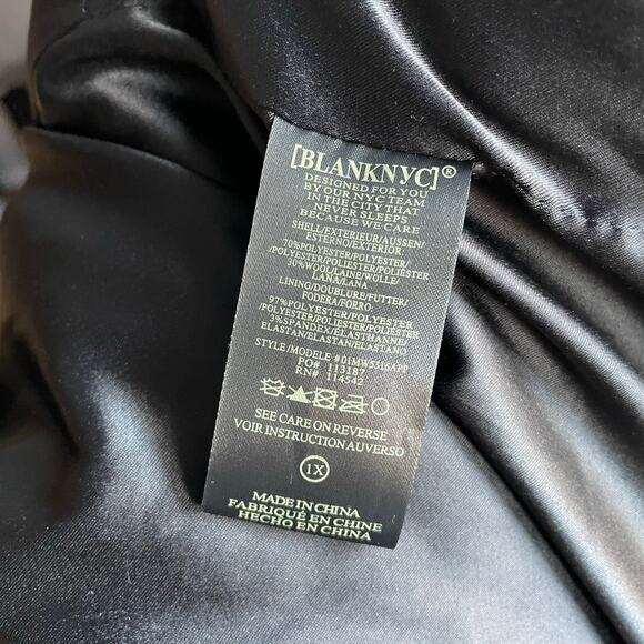 BlankNYC Black White Houndstooth Your Own Beat Long Cocoon Coat Wool size 1X - Picture 6 of 9